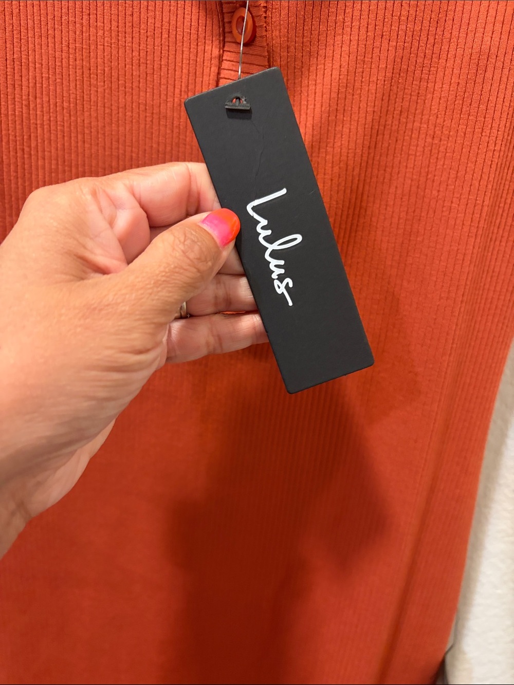 Lulu's Rust Orange Ribbed Tank Mini Dress - Picture 2 of 3